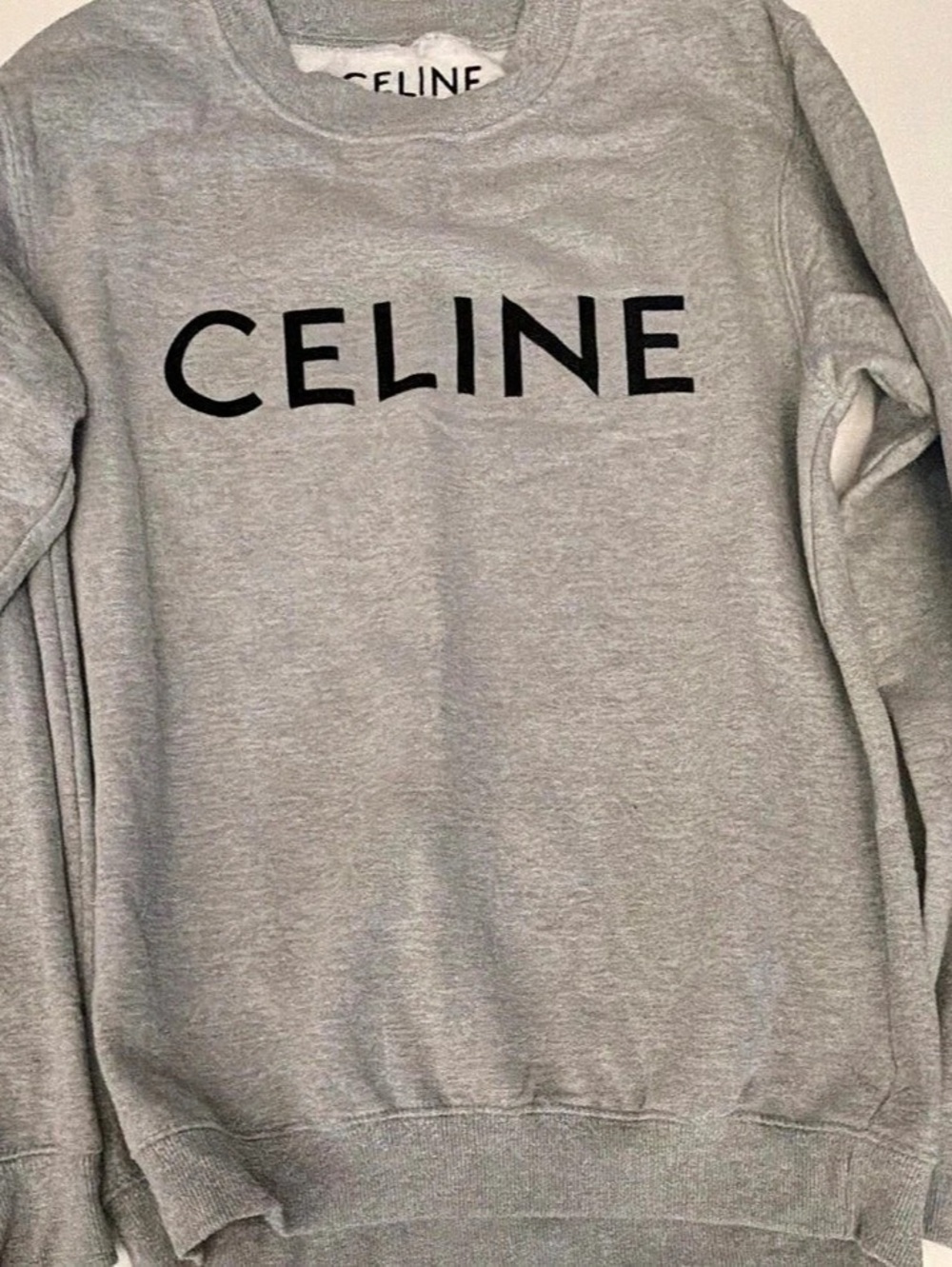 CELINE Loose Sweatshirt in Cotton Fleece Gray Medium